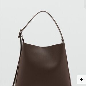 Mango Brown Shopper Bag Leather